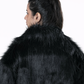 Black Fur Jacket – Loose Fit – Women