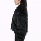 Black Fur Jacket – Loose Fit – Women