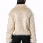 Beige Fur Jacket – Loose Fit – Women