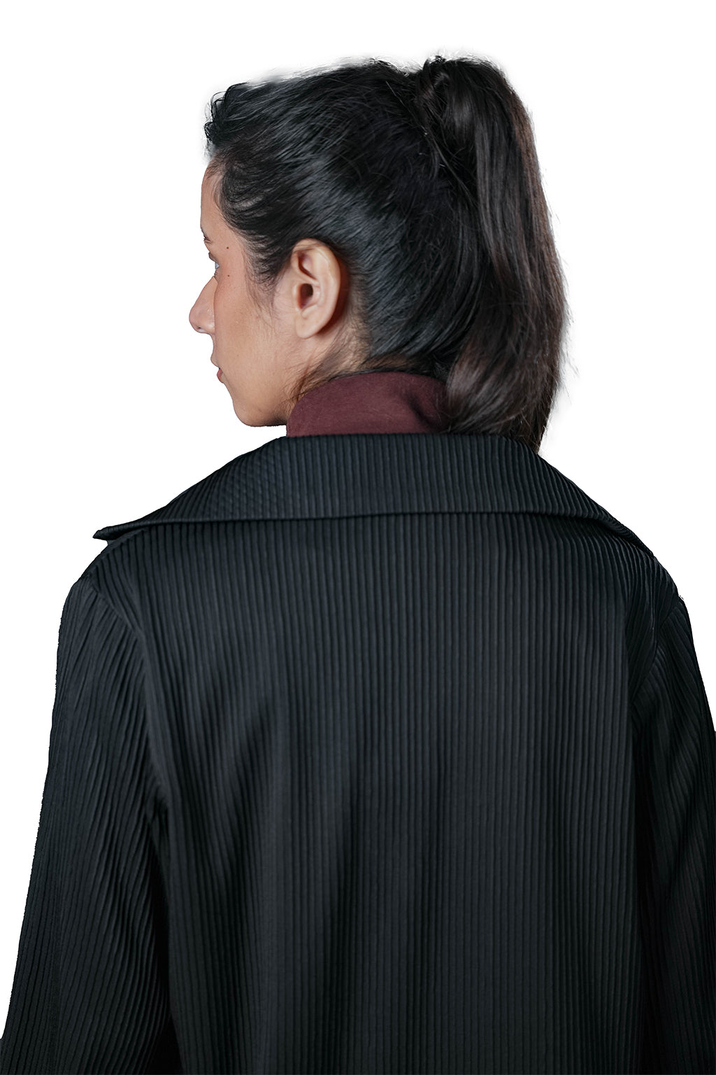 Black Pleated Two-Piece Outfit – Loose Fit – Women