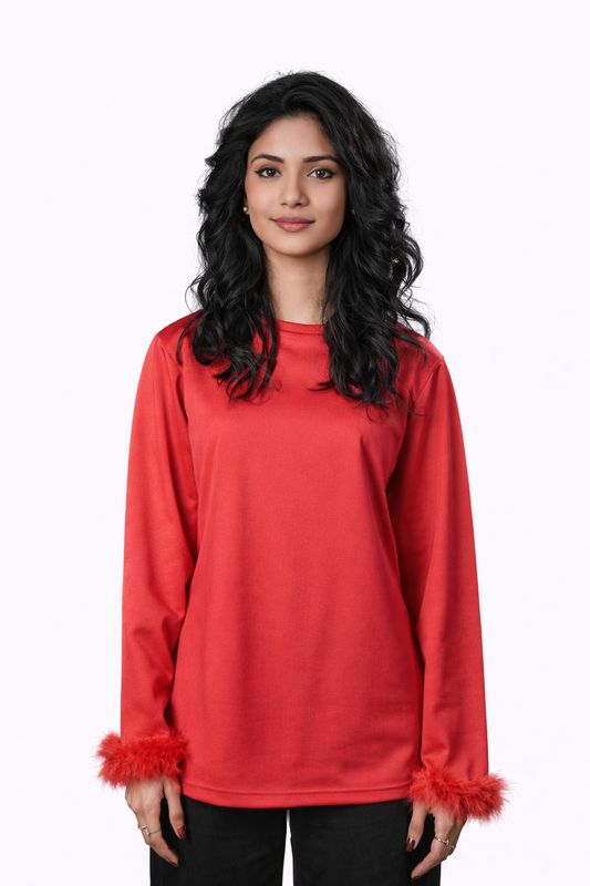 Red Full Sleeve Shirt – Regular Fit – Women