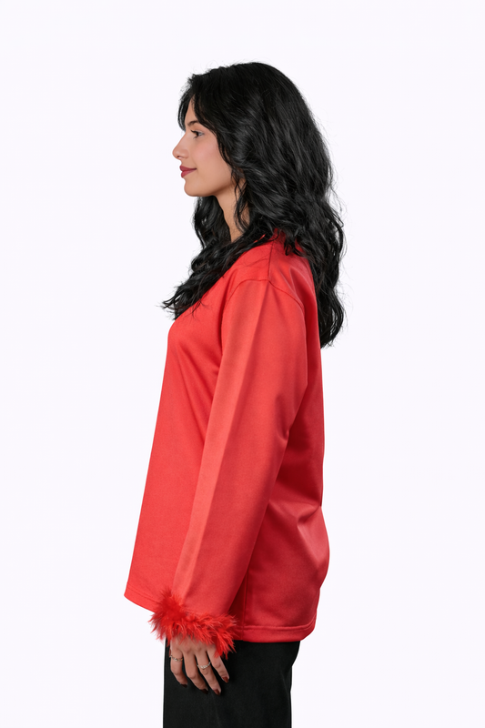 Red Full Sleeve Shirt – Regular Fit – Women