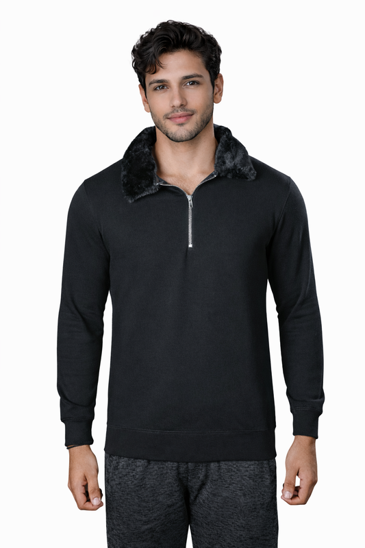 Black Zip Sweatshirt – Regular Fit – Men