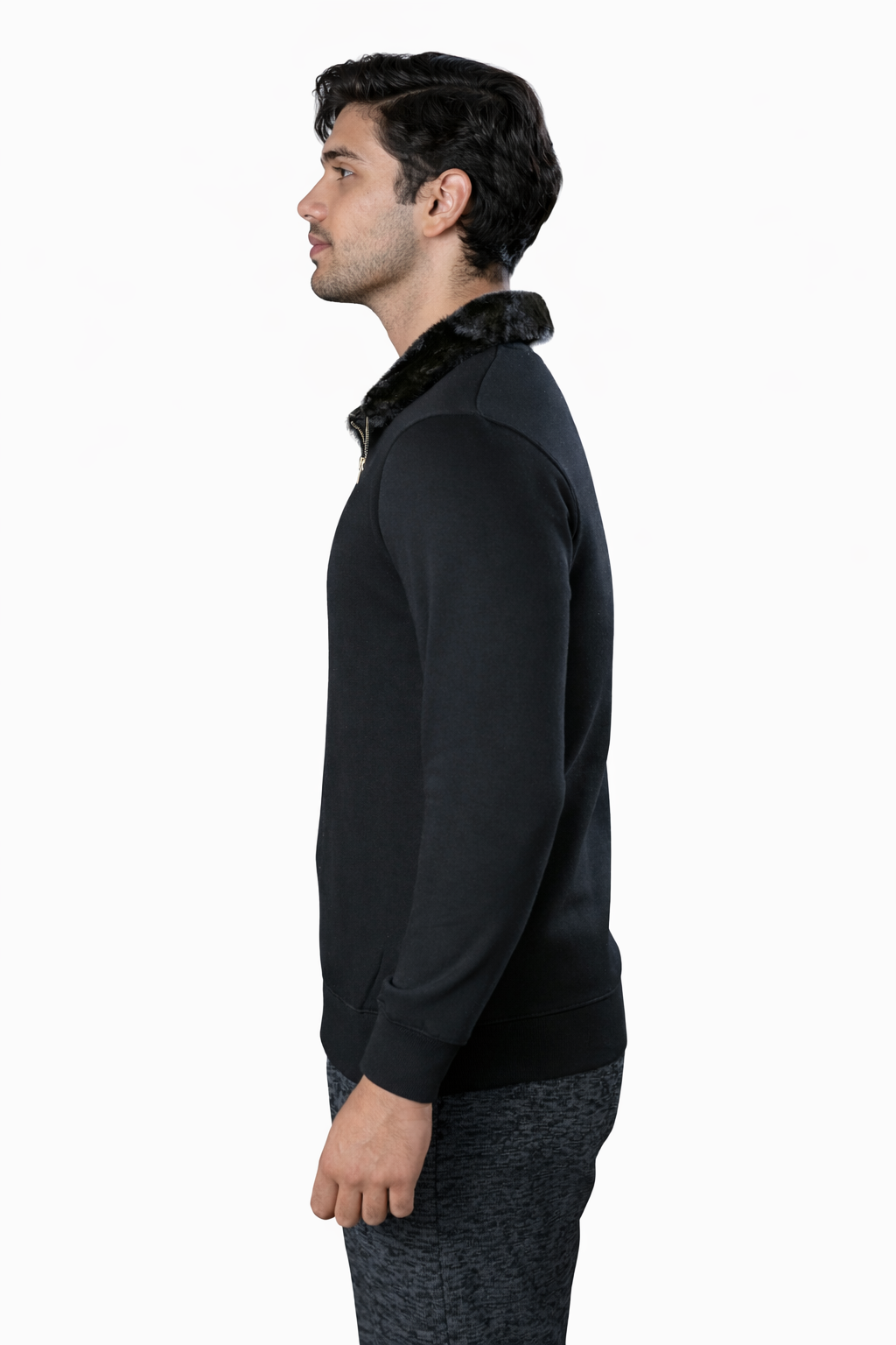 Black Zip Sweatshirt – Regular Fit – Men