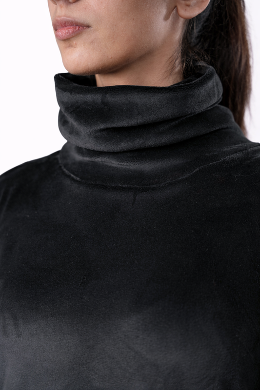 Black Velvet Dress – Loose Fit – Women