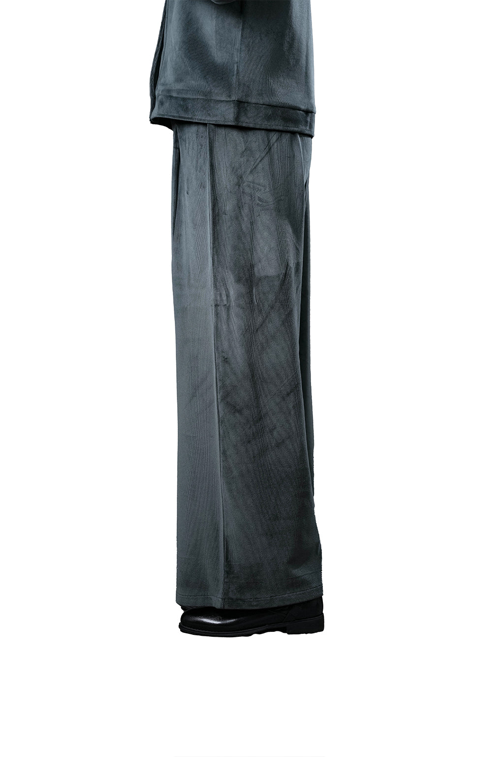 Grey Velvet Co-Ord Set – Loose Fit – Women