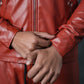 Red Leather Jacket – Regular Fit –Unisex