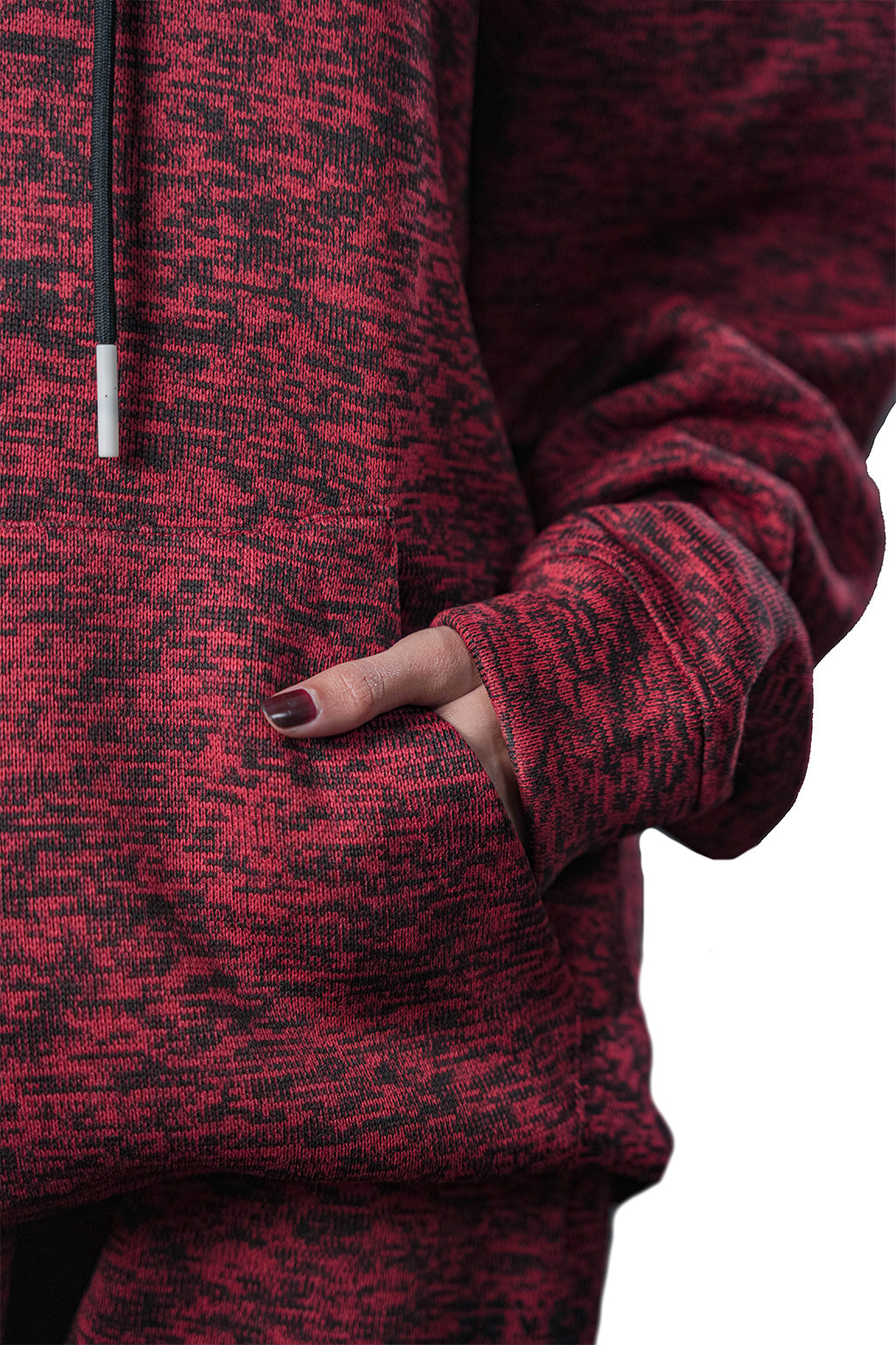 Red Textured Tracksuit – Loose Fit – Unisex