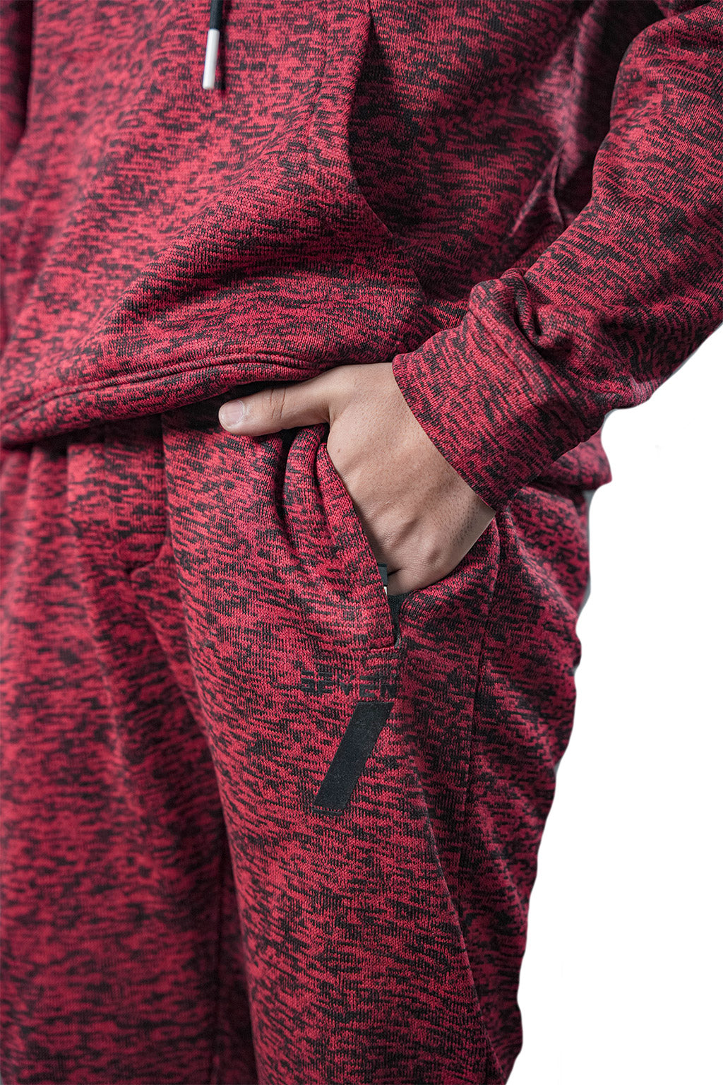 Red Textured Tracksuit – Loose Fit – Unisex
