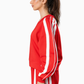Red V-Neck Tracksuit – Loose Fit – Women
