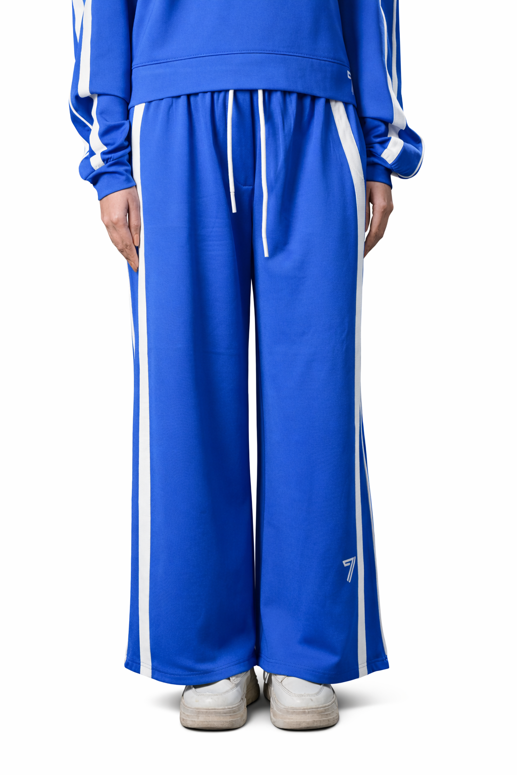 Blue V-Neck Tracksuit – Loose Fit – Women