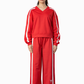Red V-Neck Tracksuit – Loose Fit – Women
