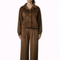 Brown Velvet Co-Ord Outfit – Loose Fit – Women