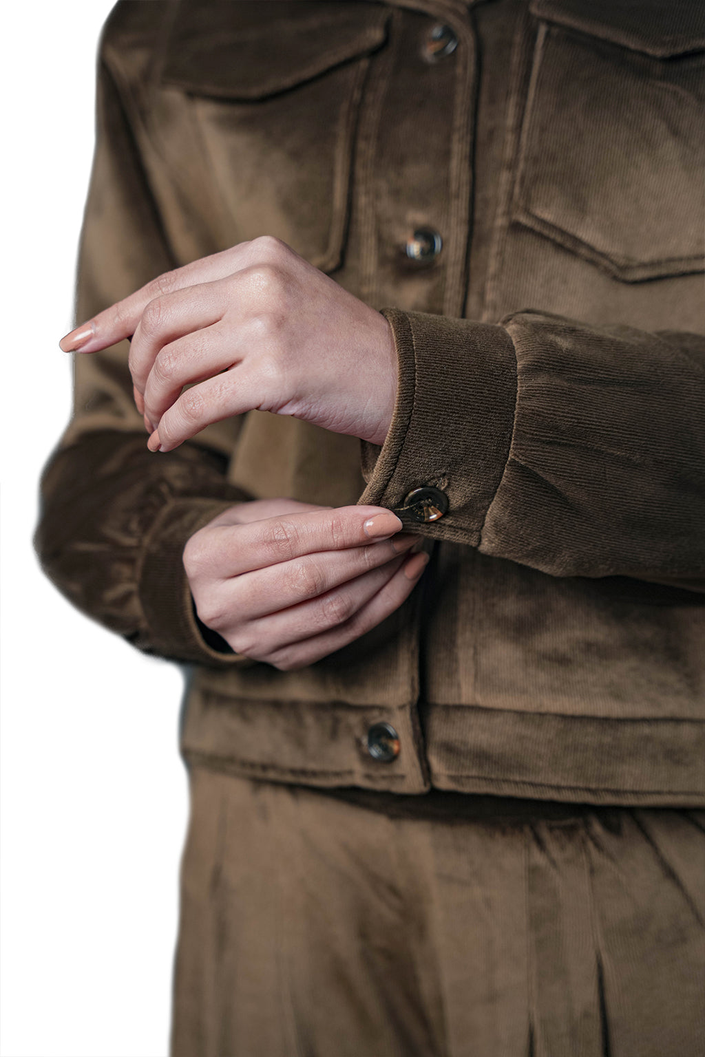 Brown Velvet Co-Ord Outfit – Loose Fit – Women