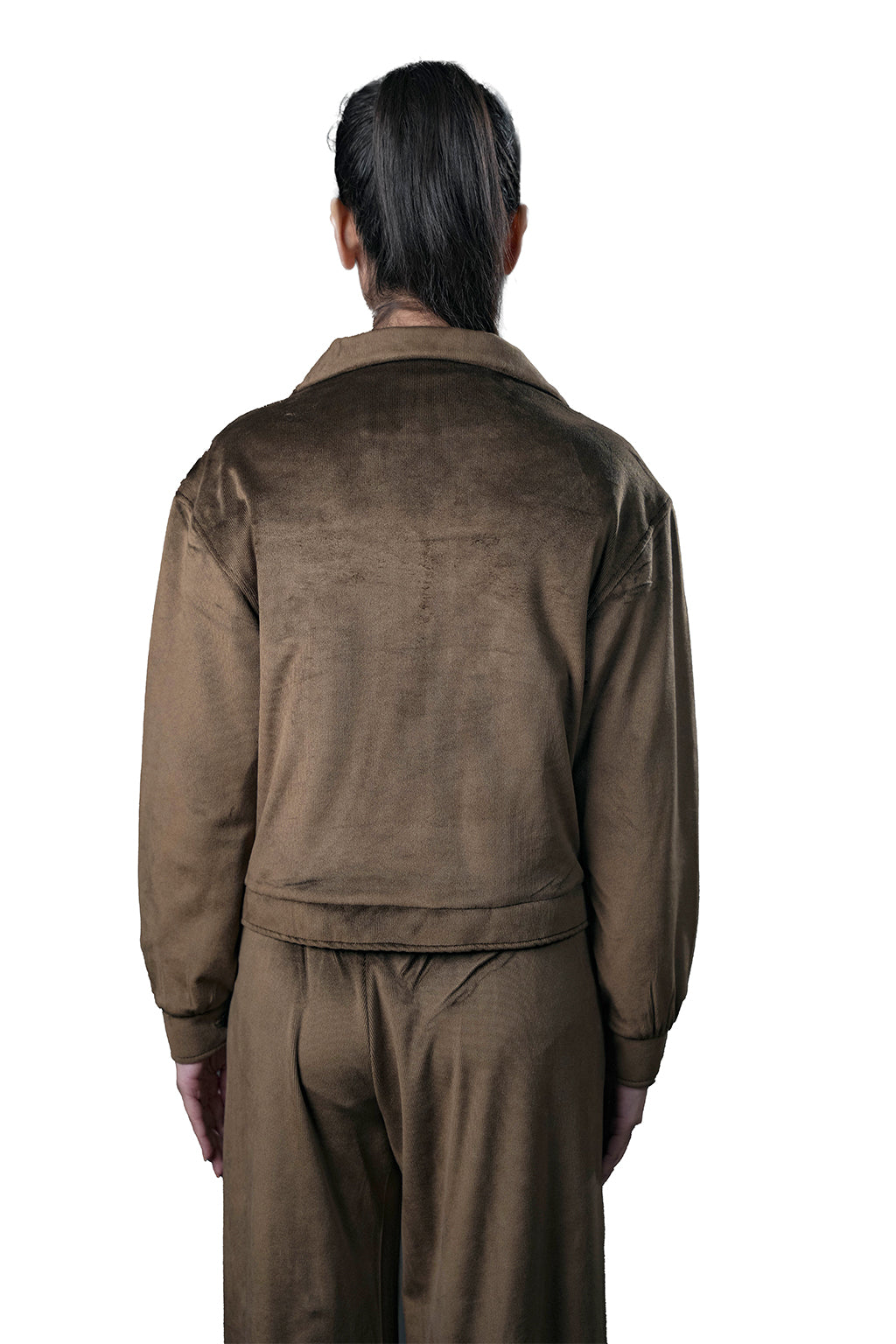 Brown Velvet Co-Ord Outfit – Loose Fit – Women