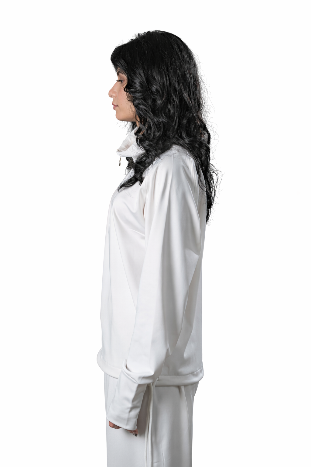 White Zip-Up Tracksuit – Regular Fit – Women