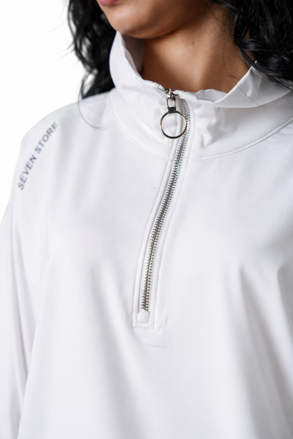 White Zip-Up Tracksuit – Regular Fit – Women