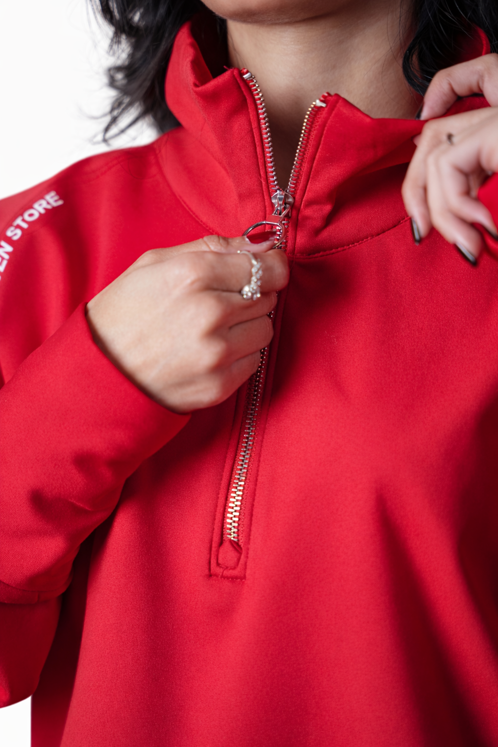 Red Zip-Up Tracksuit – Regular Fit – Women