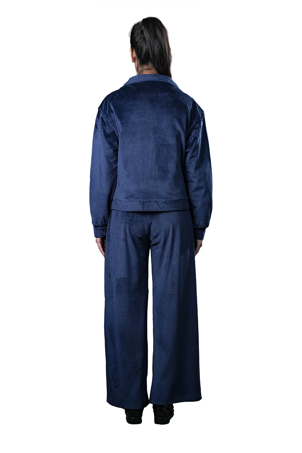 Blue Velvet Co-Ord Set – Loose Fit – Women