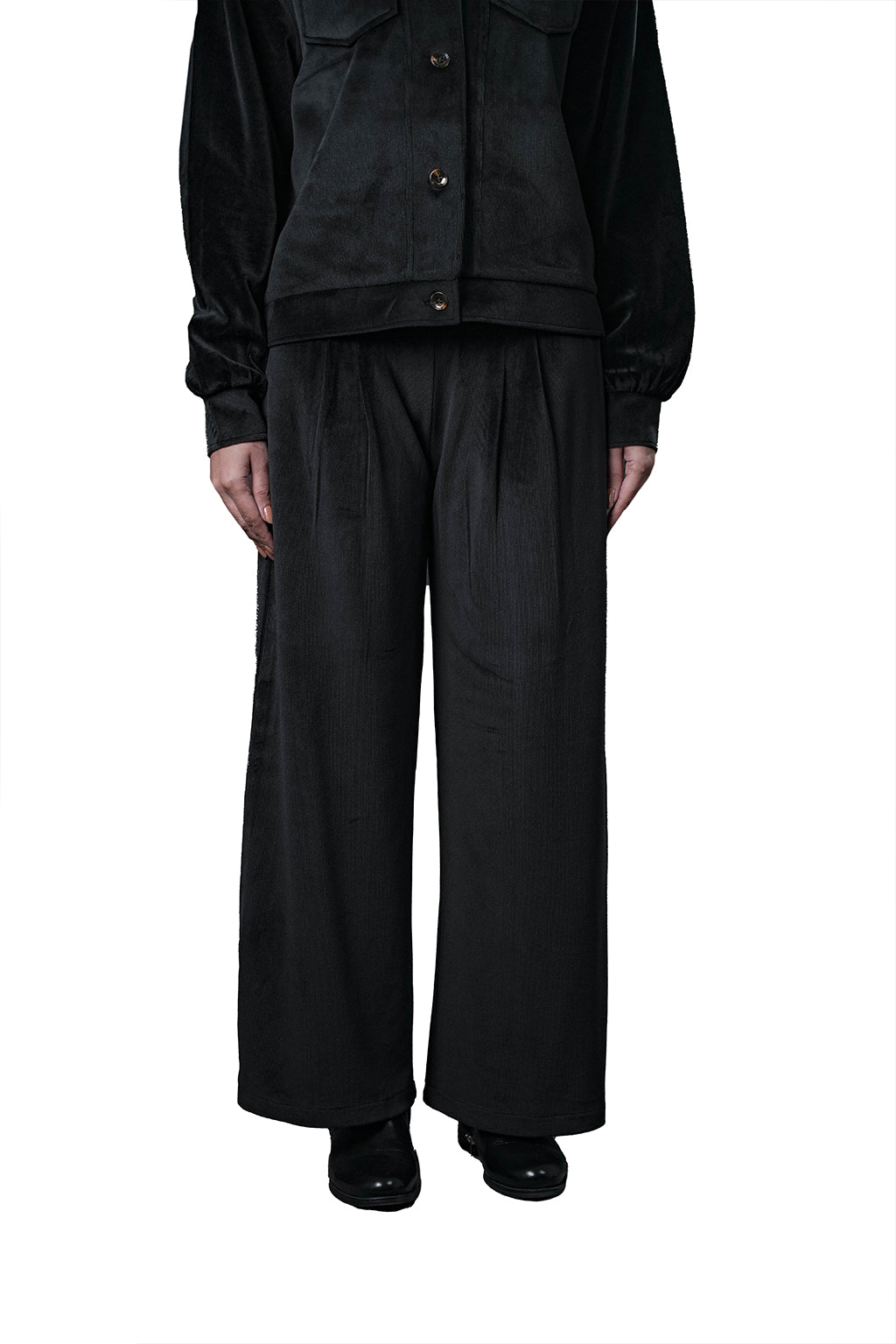 Black Velvet Co-Ord Set – Loose Fit – Women