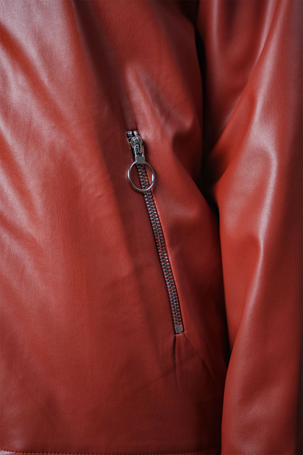 Red Leather Jacket – Regular Fit –Unisex