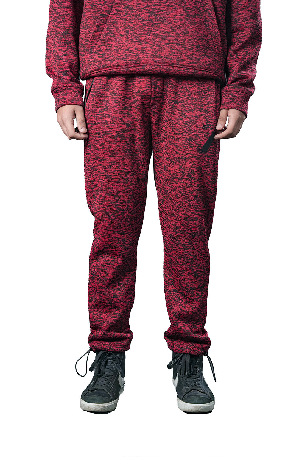 Red Textured Tracksuit – Loose Fit – Unisex