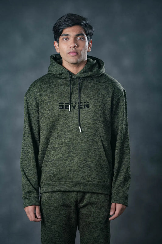 SEVEN Forest Green Textured Tracksuit - Deep Winter Edition