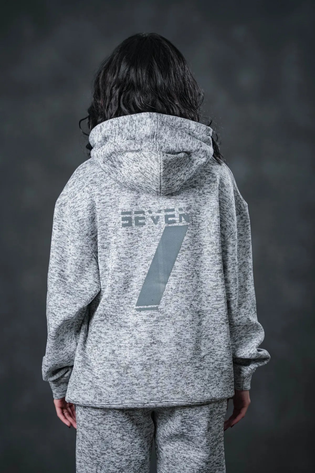 SEVEN Women's Cloud Grey Textured Tracksuit - Athleisure Comfort