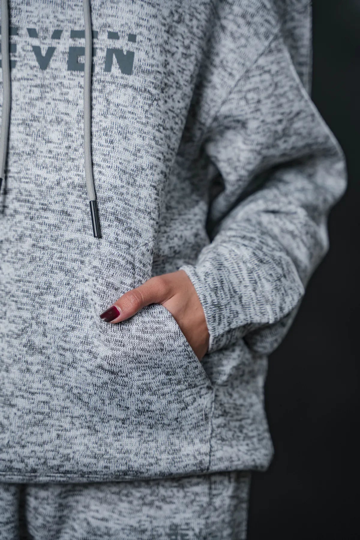 SEVEN Women's Cloud Grey Textured Tracksuit - Athleisure Comfort