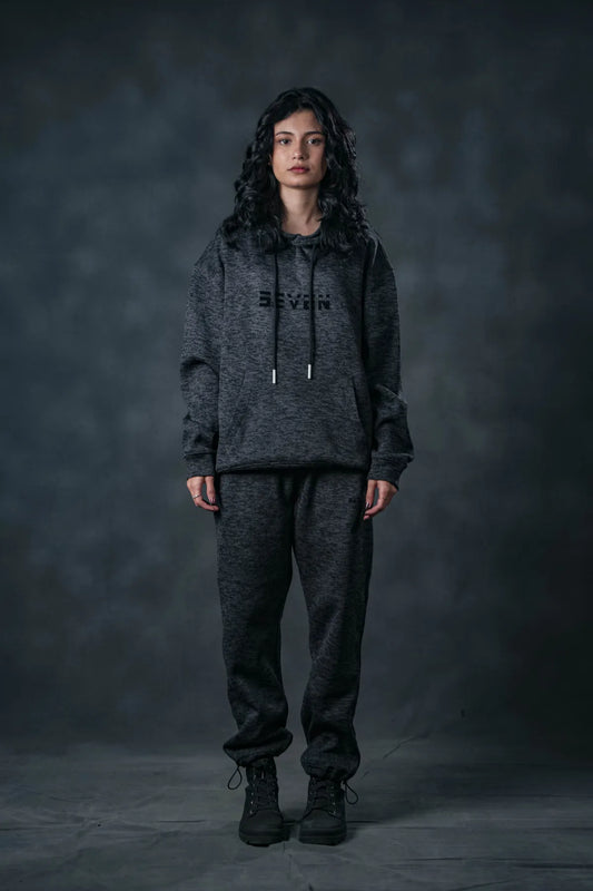 SEVEN Women's Shadow Knit Tracksuit - Core Black Comfort