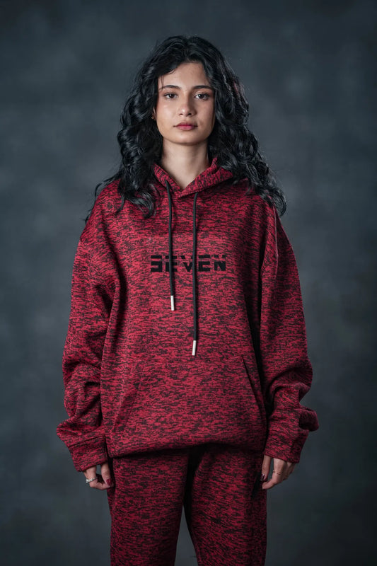 SEVEN Women's Crimson Textured Tracksuit - Statement Knit