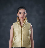 Golden Glow Sleeveless Puffer Vest