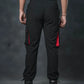 SEVEN Black Grid Cargo Trousers - Crimson Accents