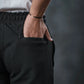 SEVEN Black Grid Cargo Trousers - Crimson Accents