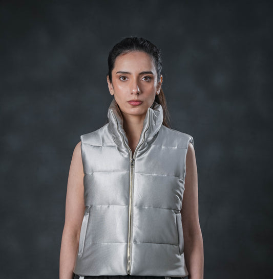 Silver Puffer Jacket