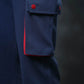 SEVEN Navy Grid Cargo Trousers - Mariner Red Pop