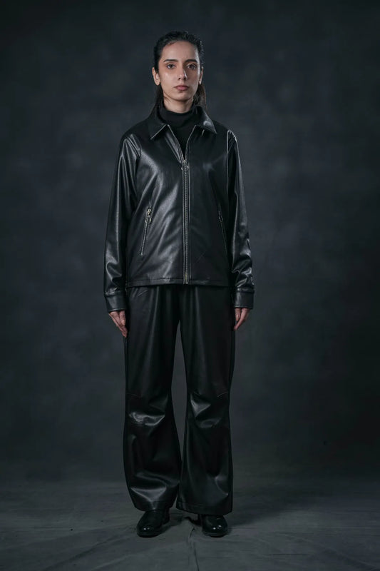 SEVEN Women's Obsidian Faux Leather Set - Monochromatic Utility