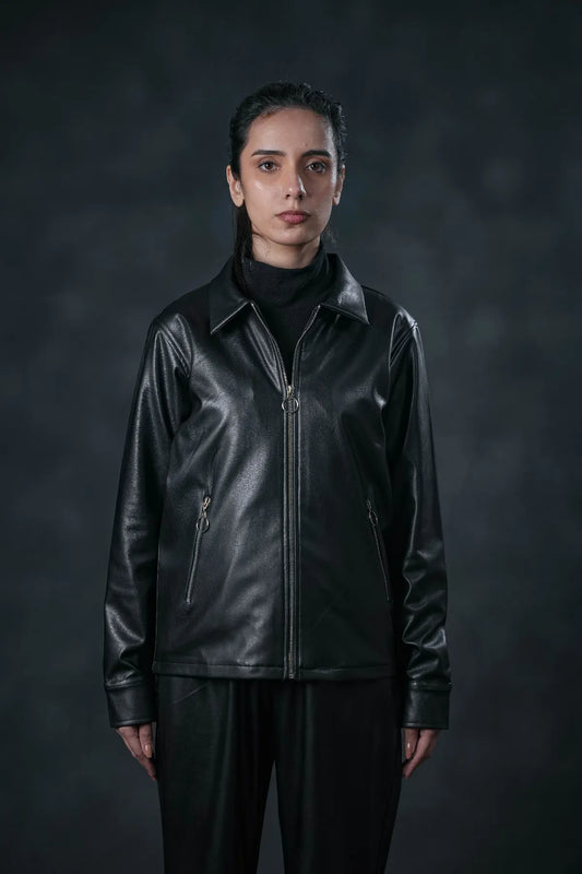 SEVEN Women's Obsidian Faux Leather Set - Monochromatic Utility