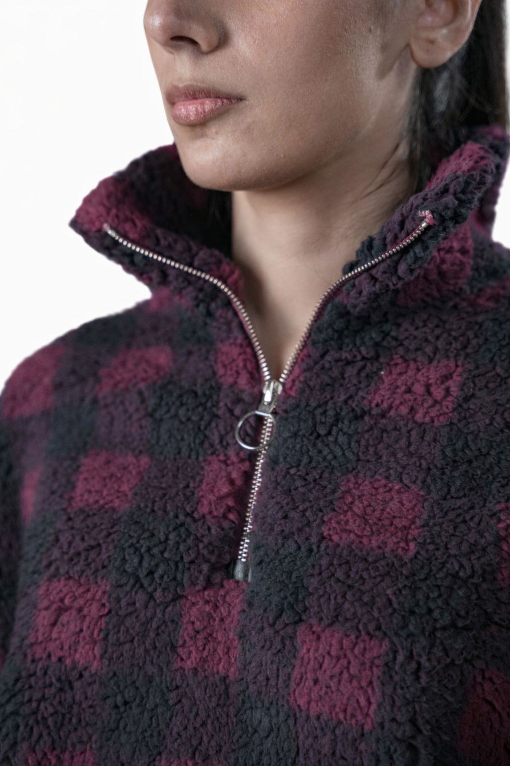 Burgundy & Black Top – Loose Fit – Women