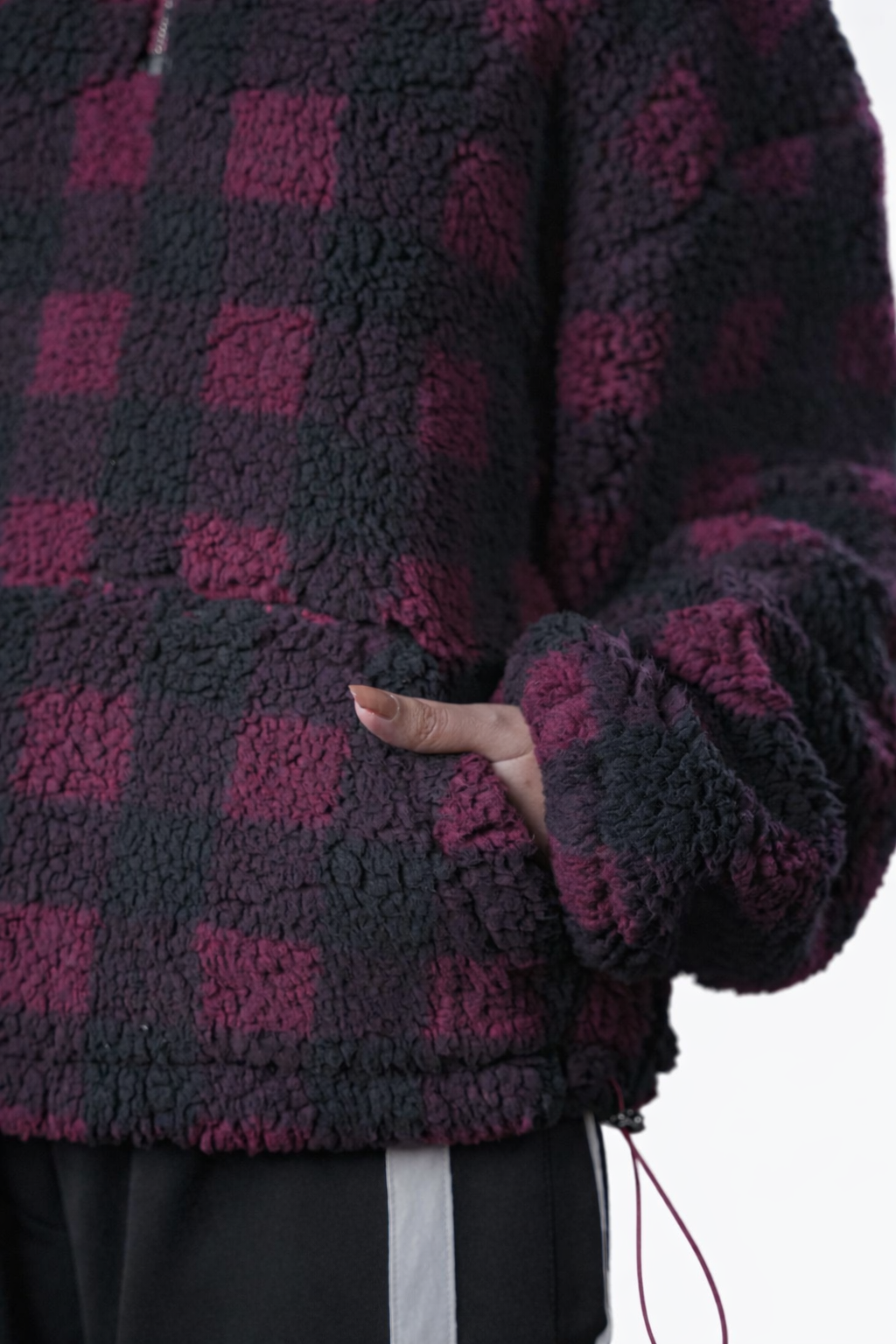 Burgundy & Black Top – Loose Fit – Women