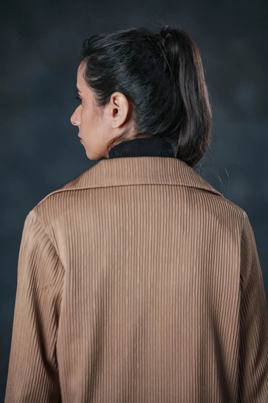 SEVEN Women's Camel Plissé Set