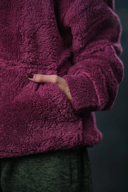 Maroon Plush Hoodie – SEVEN Cozy Edition