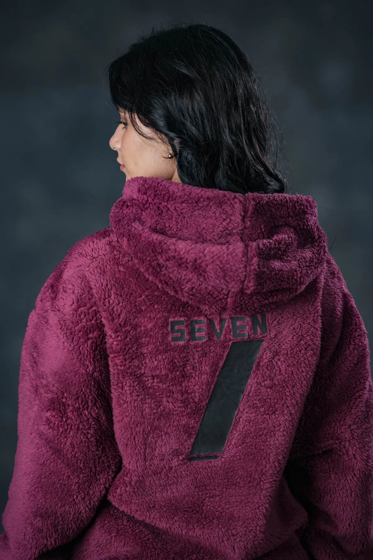 Maroon Plush Hoodie – SEVEN Cozy Edition