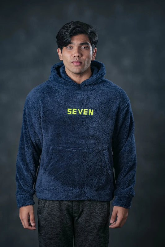 Navy Plush Hoodie – SEVEN Street Edition