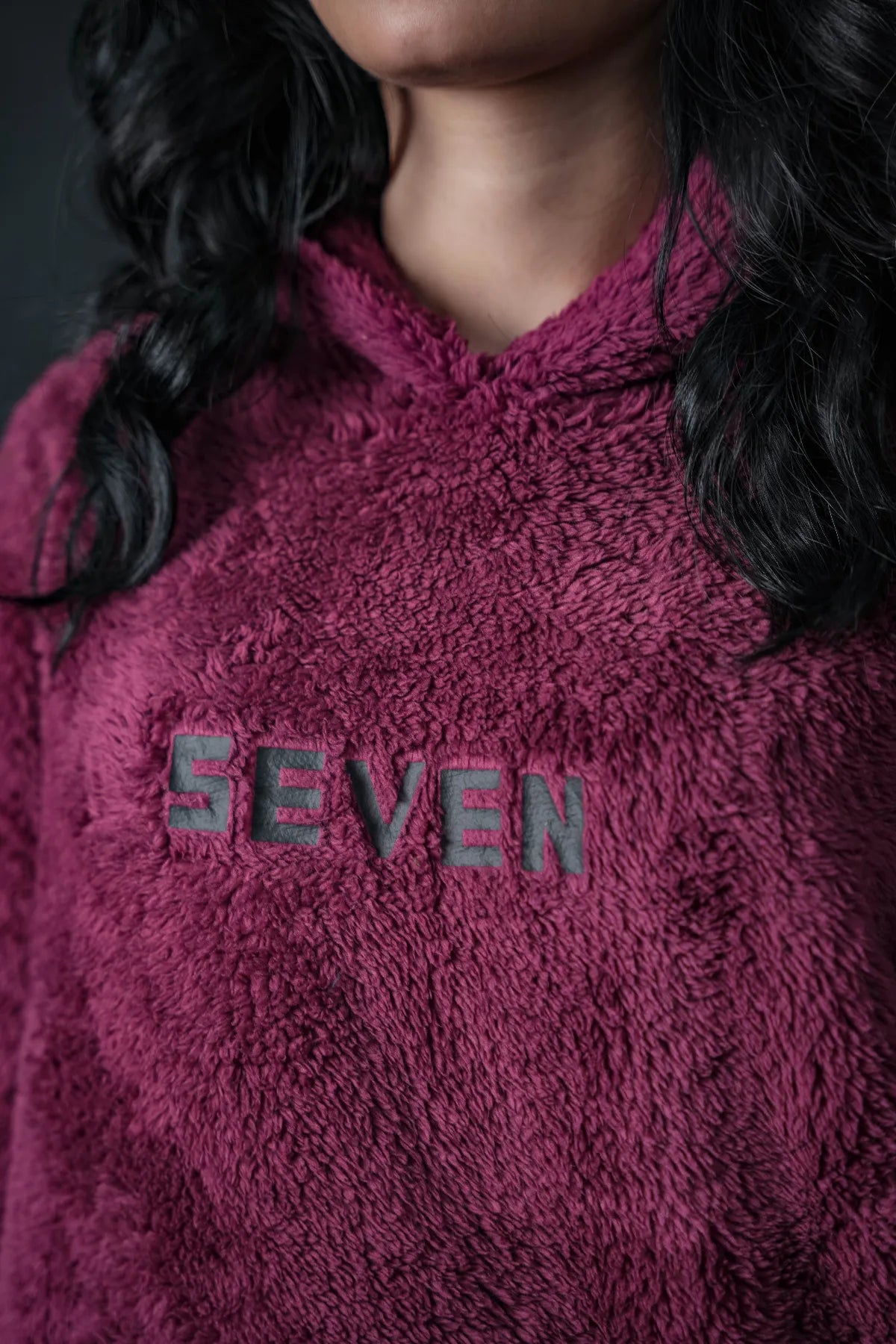 Maroon Plush Hoodie – SEVEN Cozy Edition