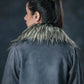 Faux Fur Collar Puffer Jacket – Smoke Grey