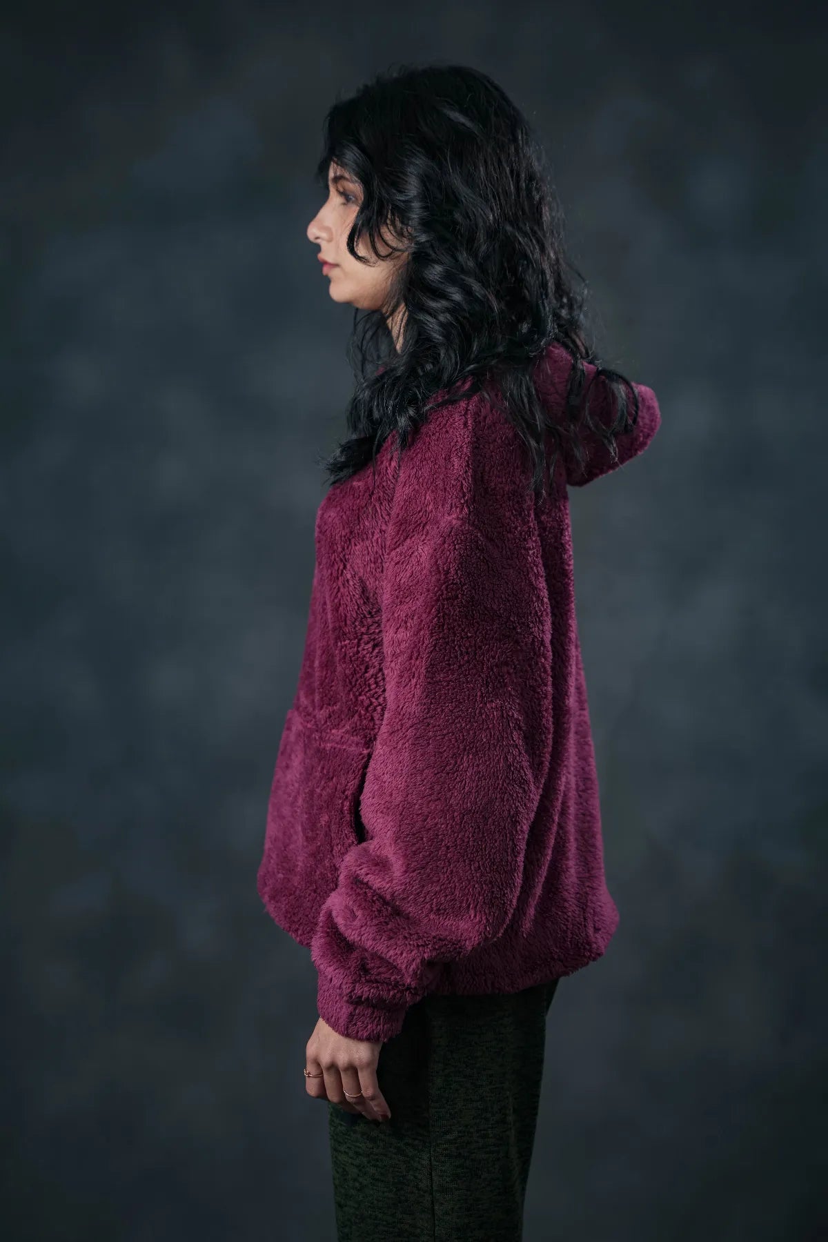Maroon Plush Hoodie – SEVEN Cozy Edition