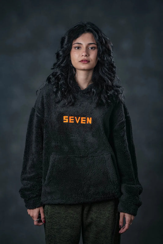 Black Plush Hoodie – SEVEN Signature Edition