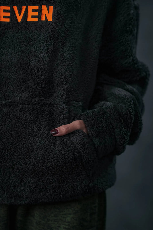 Black Plush Hoodie – SEVEN Signature Edition